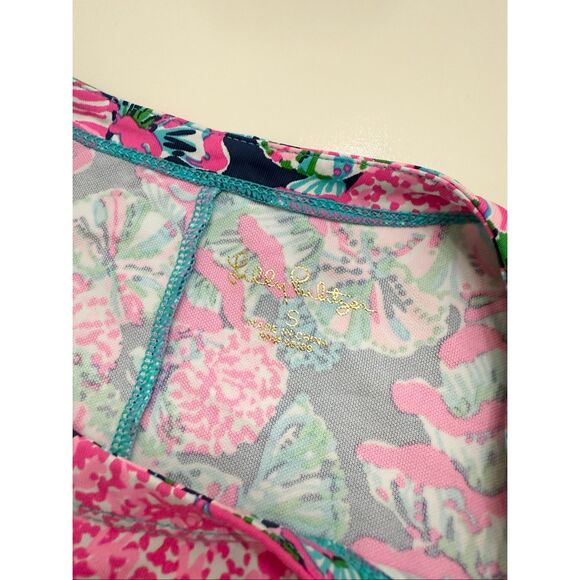 Lilly Pulitzer UPF 50+ Oyster Bay Navy Shroom With A View Solia Dress Size Small - Picture 4 of 6